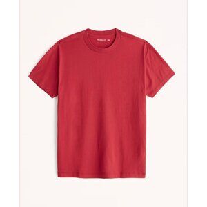 NWT ABERCROMBIE & FITCH Soft A&F Essentials Tee Men's XS Solid Red T-Shirt AF